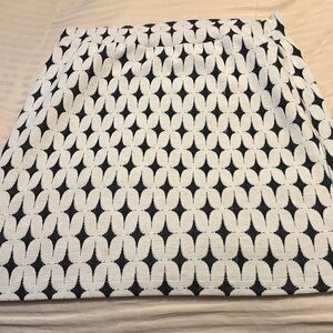 Renee C. Black and White Geometric A-Line Skirt